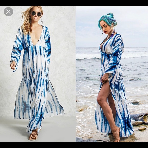 Forever 21 Dresses & Skirts - Bohemian tie dye kaftan dress